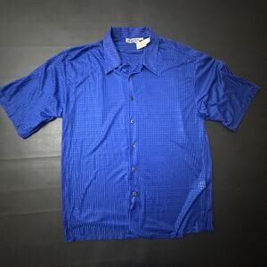 Vintage Smokey Joes Shirt Mens XL Blue Dead Stock Made In USA Rave Disco Sheer